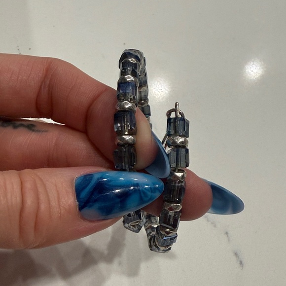 Alex and Ani Blue and Silver Beaded Wrap Bracelet - Picture 5 of 6